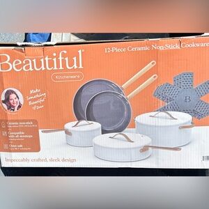 12-Piece Ceramic Non-Stick Cookware Set - BEAUTIFUL by Drew